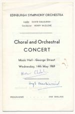 Choral and orchestral concert. Music Hall, George Street, Wednesday, 14th May 1969