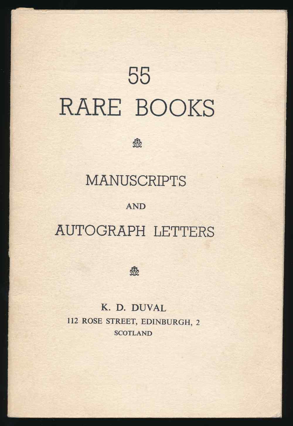 55 rare books, manuscripts and...