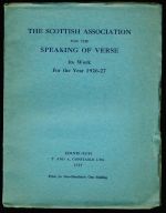 The Scottish Association for the Speaking of Verse : its work for the year 1926-27