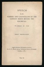 Speech before the Reichstag on January 30, 1939: draft translation