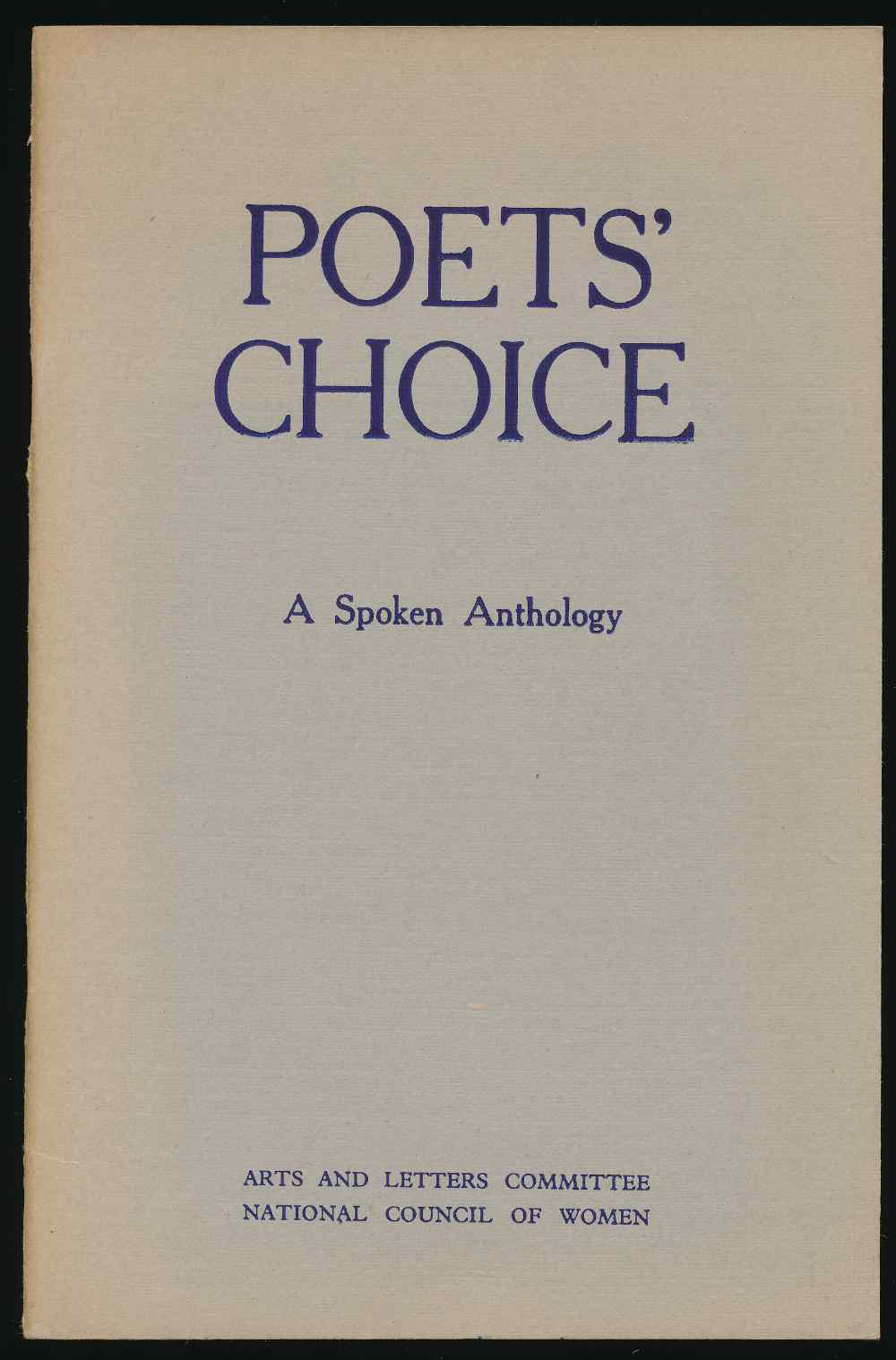 Poet's choice: a programm...